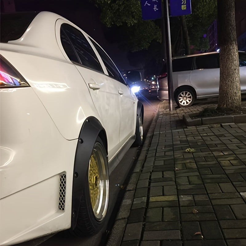 Sedan, SUV va off-road transport vositalari uchun 4 ta universal mos keladigan avtomobil qanotlari. Avtomobilni bezash uchun plastik g'ildirak qirralari kengaytmalari va yon qirralar bilan moslashtiring.
