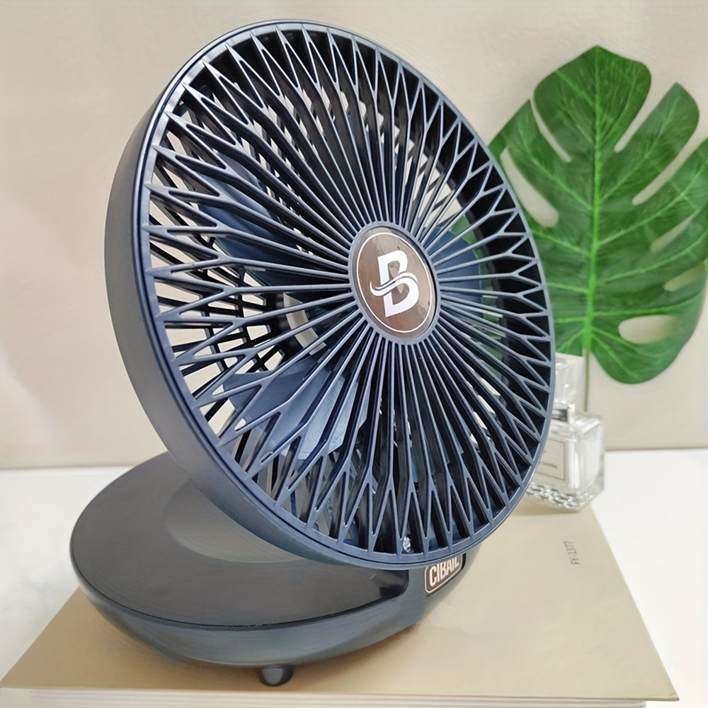 Blue Portable Foldable Fan with Rechargeable Battery for Travel Camping Office