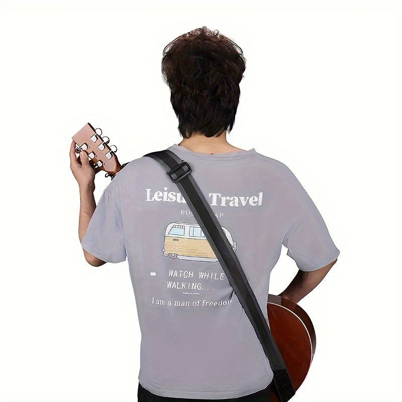 Correa de guitarra de cuero sintético y algodón para hombres y mujeres, clásica, bajo eléctrico, gris