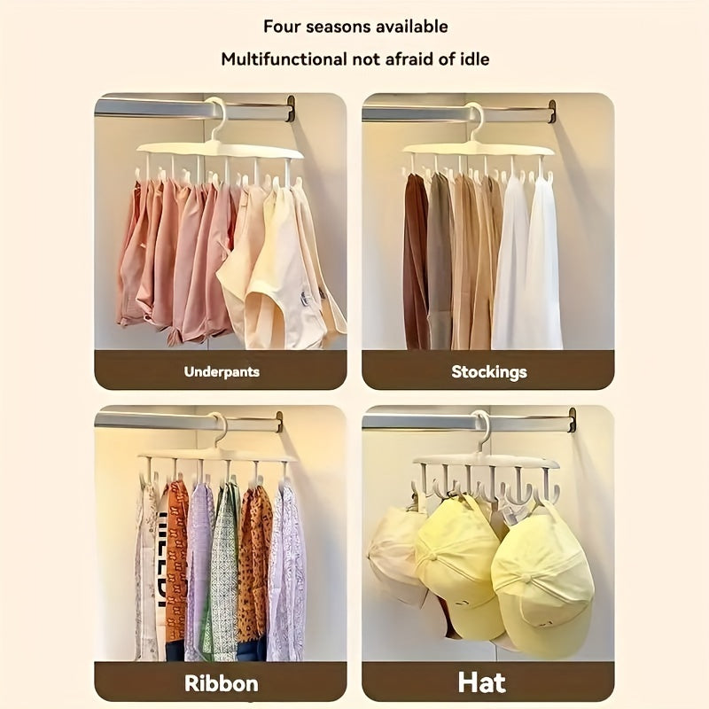 Ganchos giratorios de plástico 3 unidades para corbatas, ropa interior, camisetas, faldas, organizador de armario