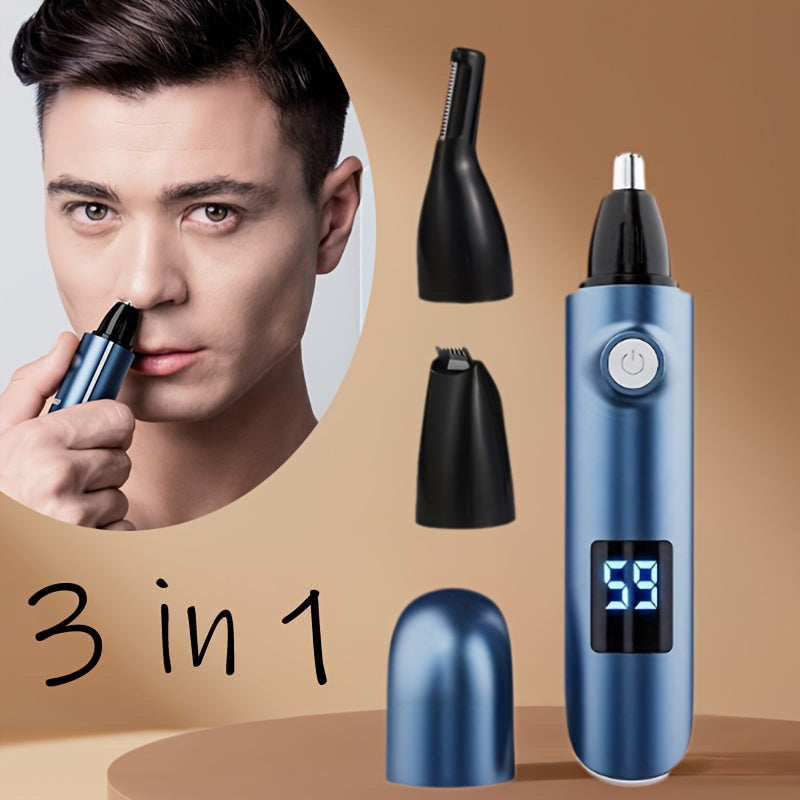Rechargeable Nose and Ear Hair Trimmer for Men and Women with Dual-Edge Blade