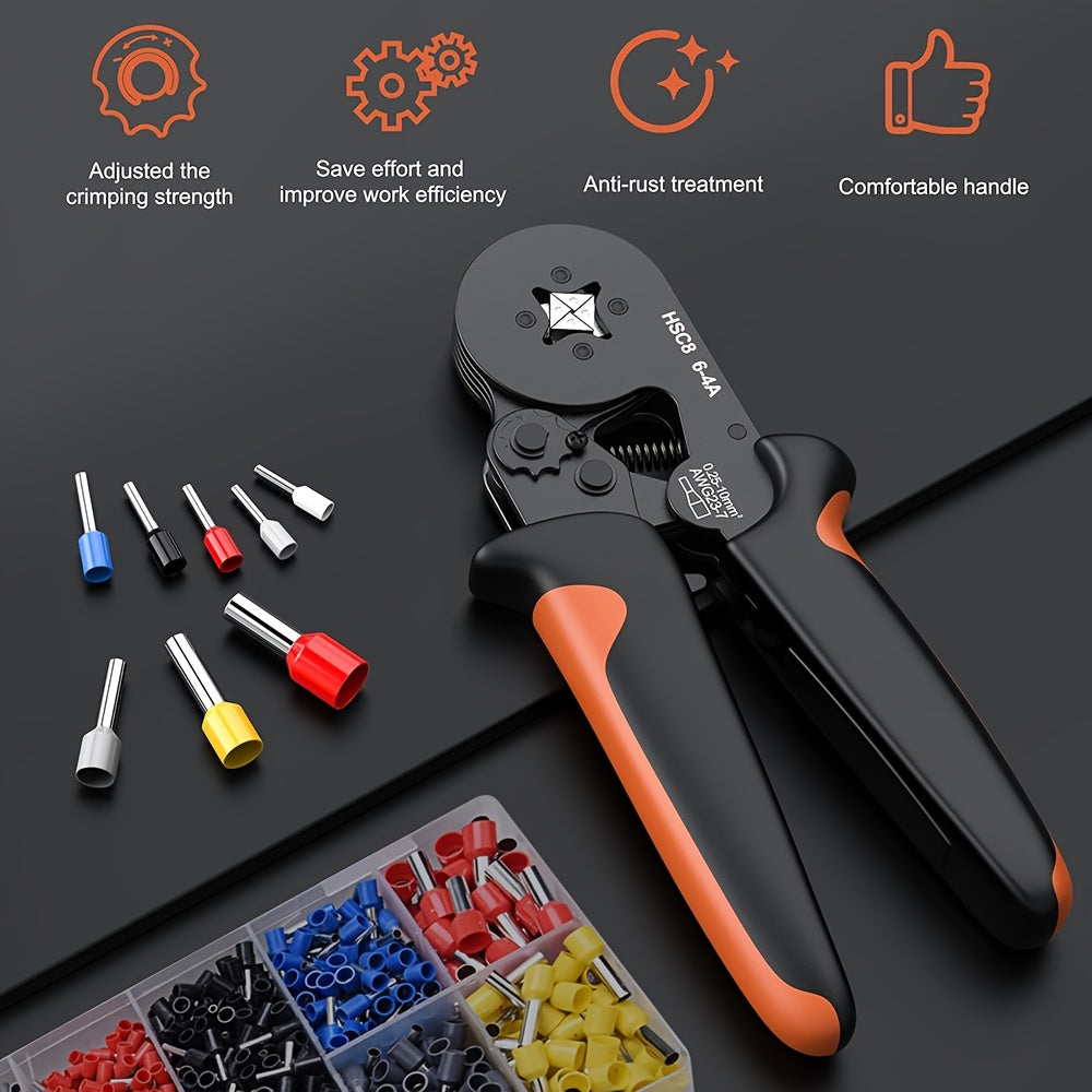 Ferrule Crimping Tool Kit with Wire Connectors and Insulated Tubular Crimp Terminals