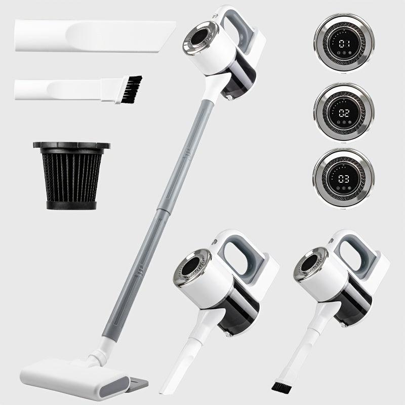 Беспроводной ручной пылесос - портативный и мощный, подходит для влажной и сухой уборки на деревянных полах, коврах и в автомобилях. Перезаряжаемый через USB с литиевым аккумулятором на 2000 мАч.