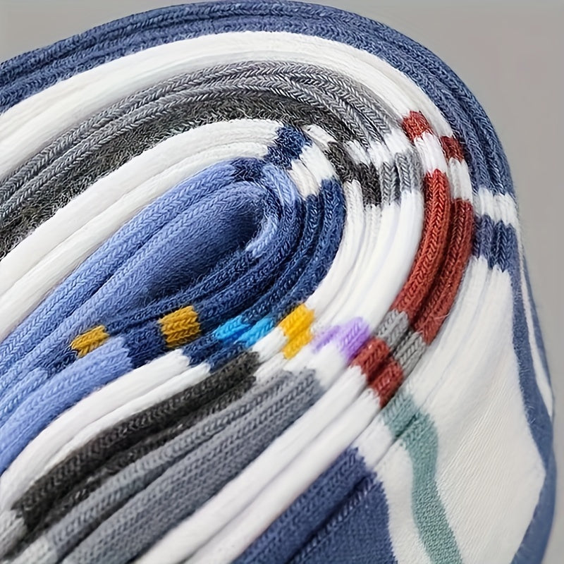 Erkaklar uchun 10 juft zamonaviy rangli blokli crew paypoqlari, ochiq havoda kiyish uchun mukammal.