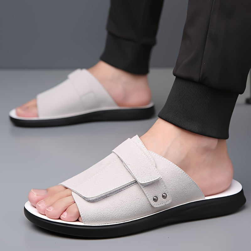 Men's Summer Casual Slip-On Sandals with Faux Upper EVA Sole Non-Slip Outdoor