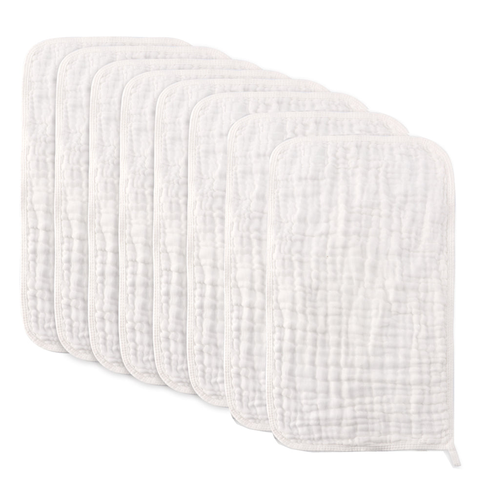 Pack of 8 Baby Muslin Burp Cloths Gender Neutral Large 6 Layers Soft Absorbent