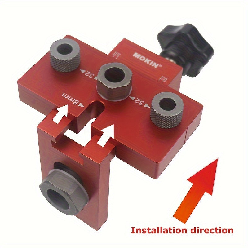 3-in-1 Woodworking Doweling Jig Kit Aluminum Metal Adjustable Drill Guide