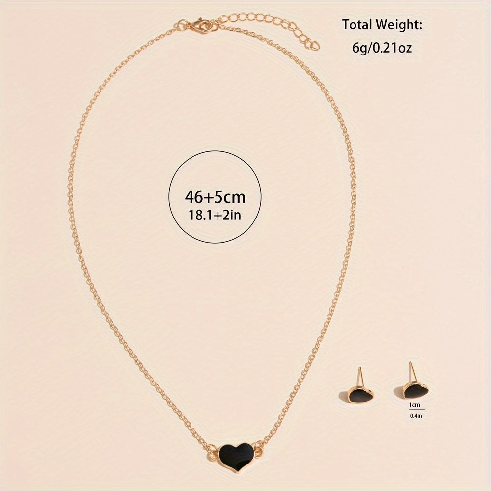 Set of 5 Women's Rhinestone Quartz Watches with Leather Bands and Heart Jewelry Set