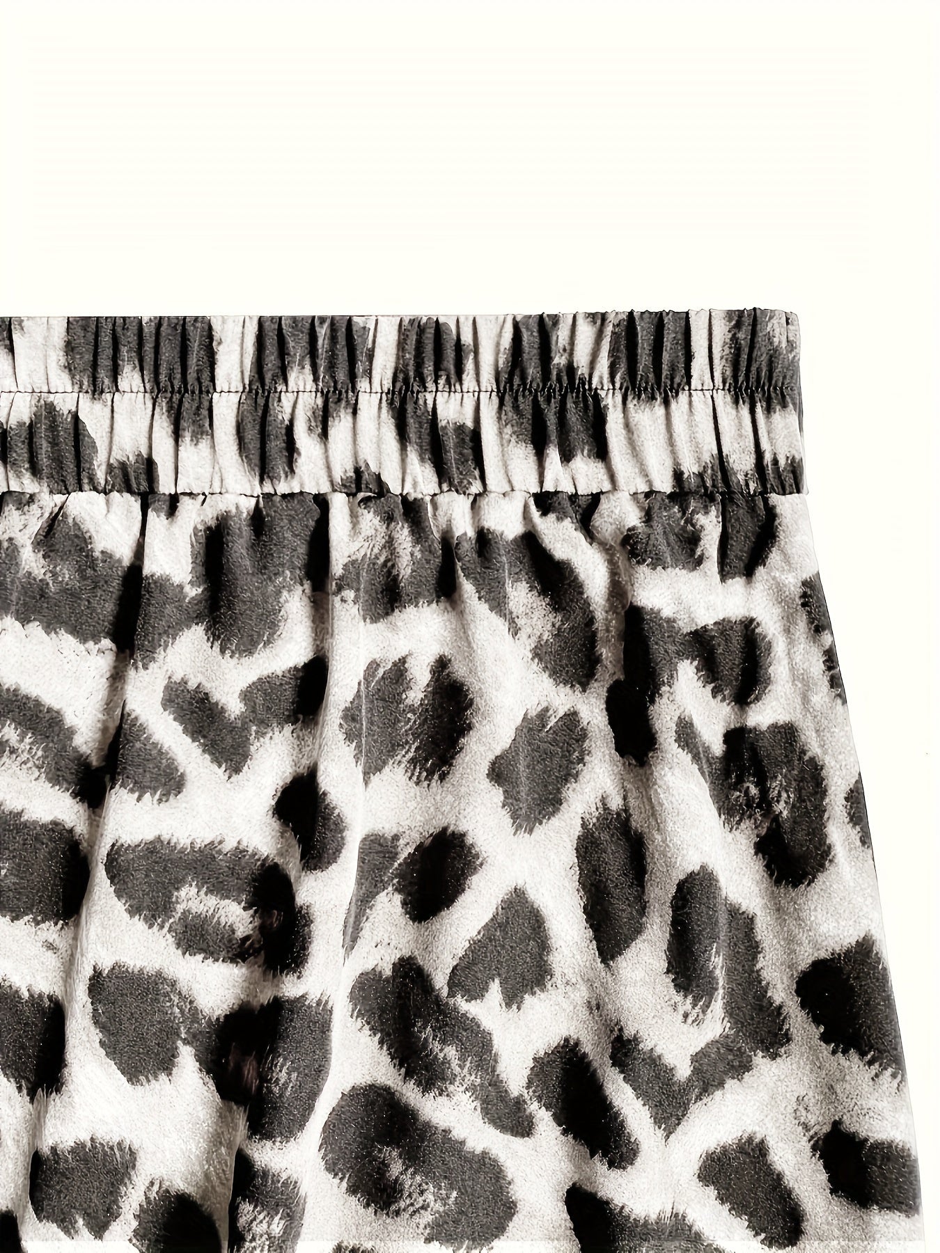 Falda de tamaño grande con estampado de leopardo y nudo para primavera y verano, poliéster, acampanada, no elástica