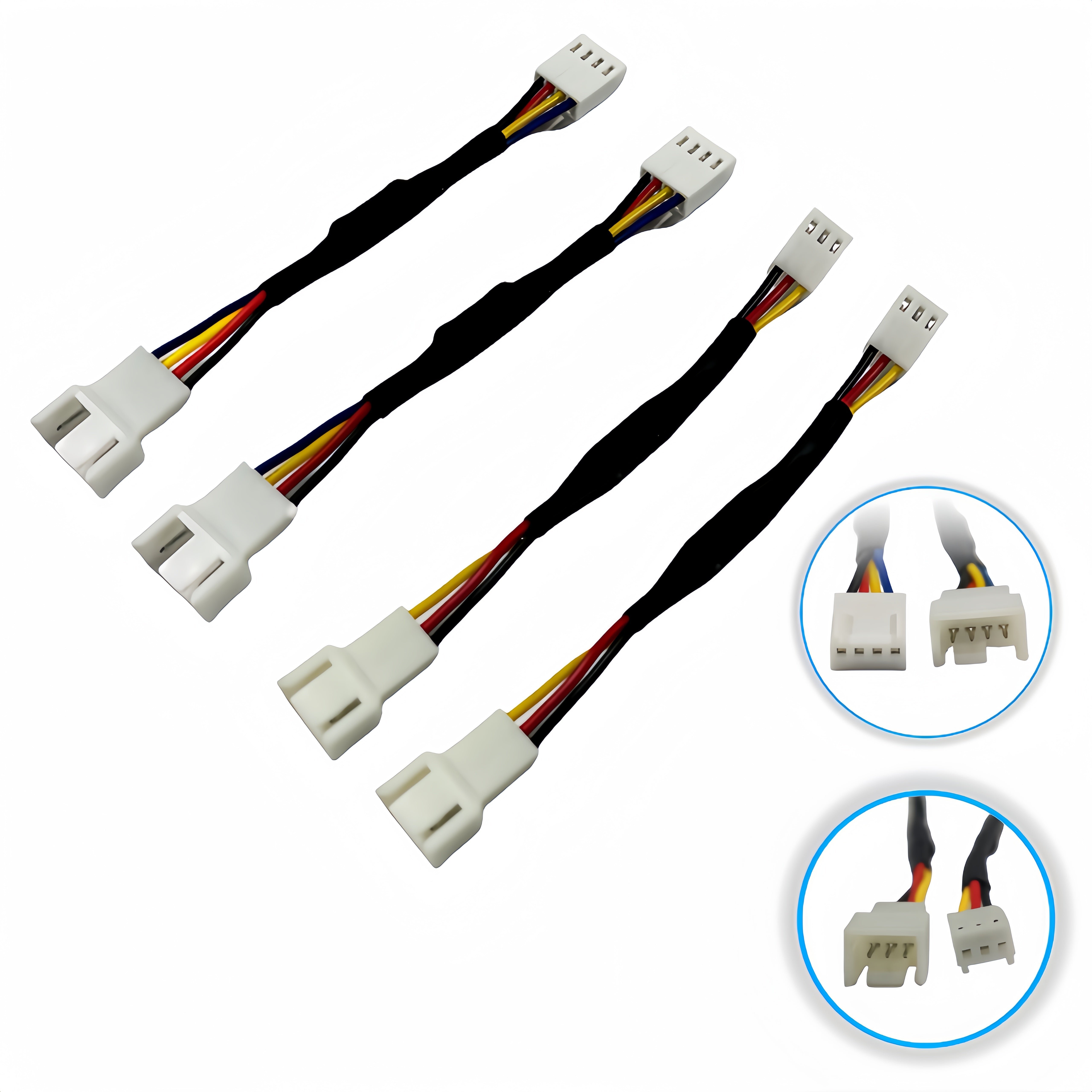 Cable de reducción de velocidad del ventilador PWM 2/4pcs para caja de ordenador, adaptador de corriente de 3Pin 4Pin