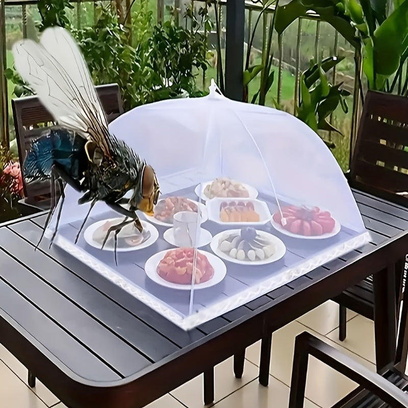 Large White Mesh Food Cover Tent for Outdoor Dining Camping BBQ Picnics Reusable