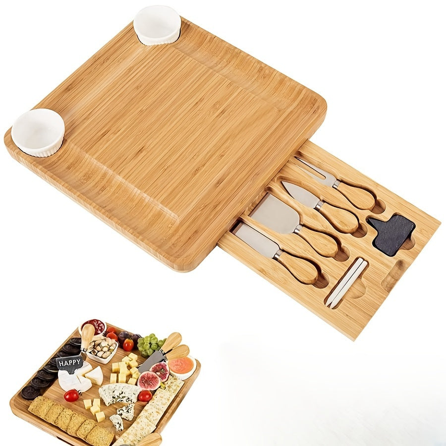 Bamboo Cutting Board Set 9 Pieces for Kitchen, Camping, and Gift Use