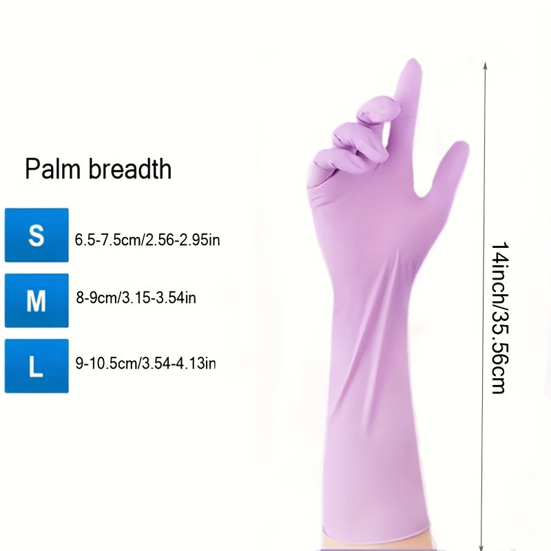 20 Nitrile Cleaning Gloves Waterproof Extra Thick 14-Inch Long Sleeves