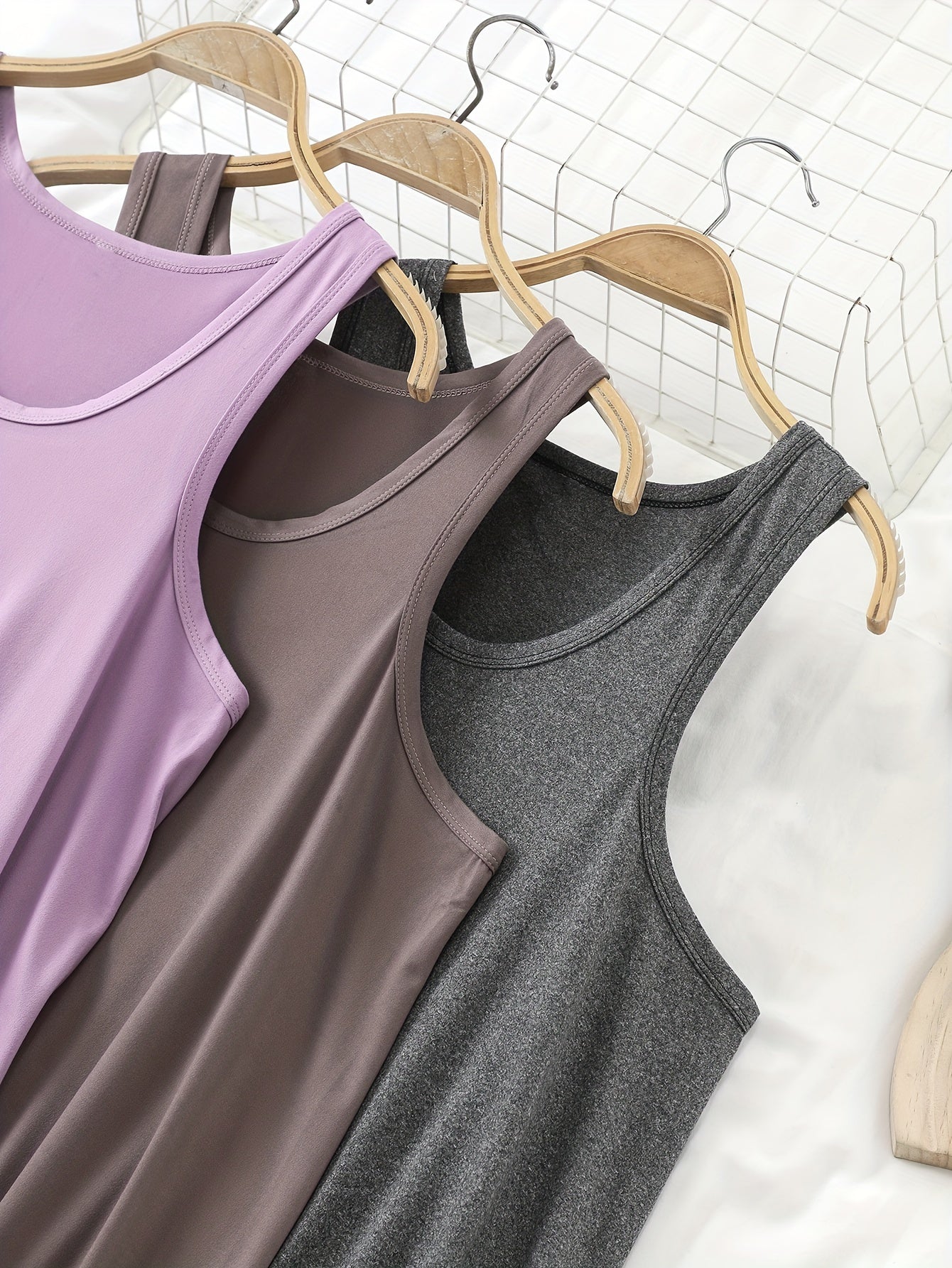 Женские безрукавные хлопковые ночные сорочки 3 шт. однотонные ночные платья