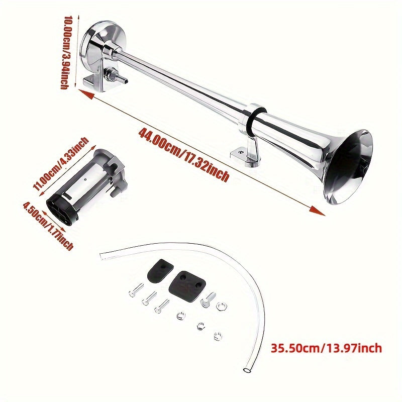 12V 120dB Air Horn Kit Chrome Finish for Trucks Cars Boats Durable