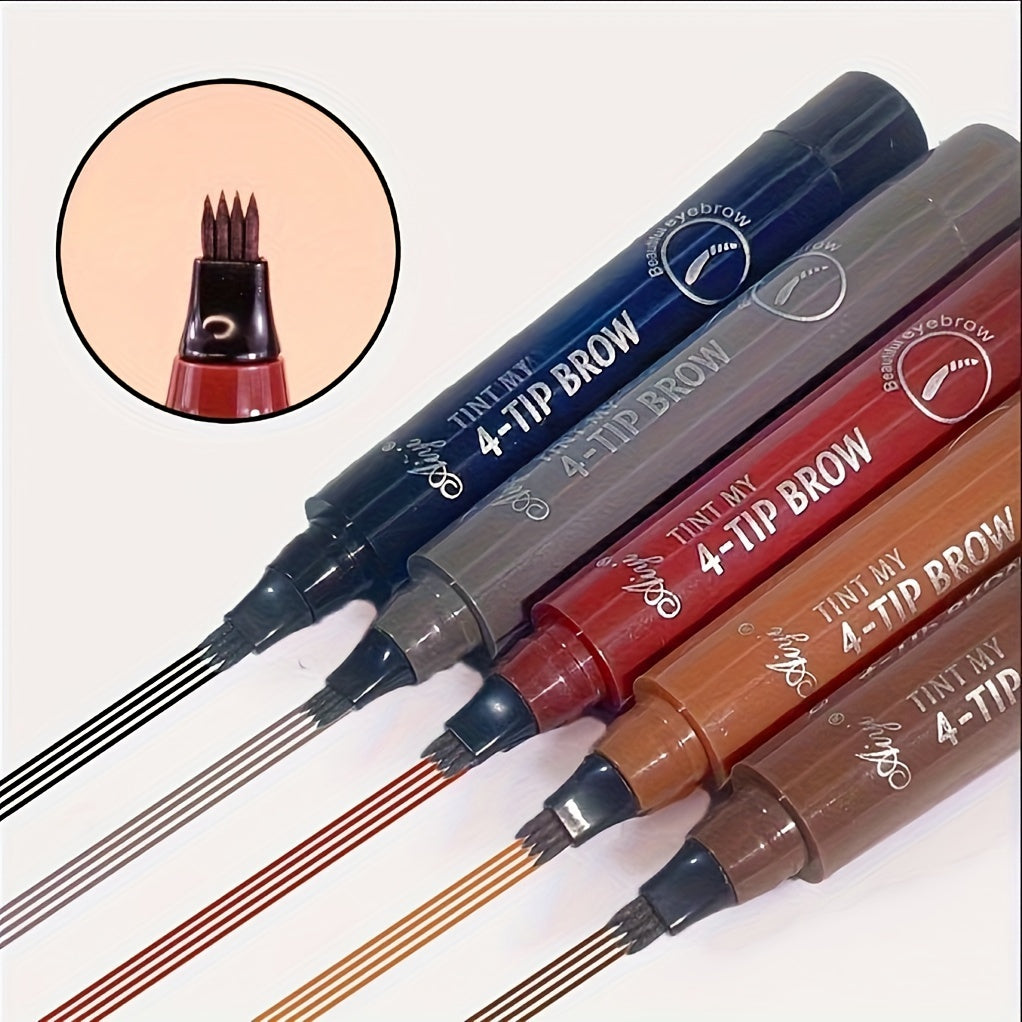 Women Eyebrow Pencil Set 2Pcs 4 Split Head Liquid Matte Finish