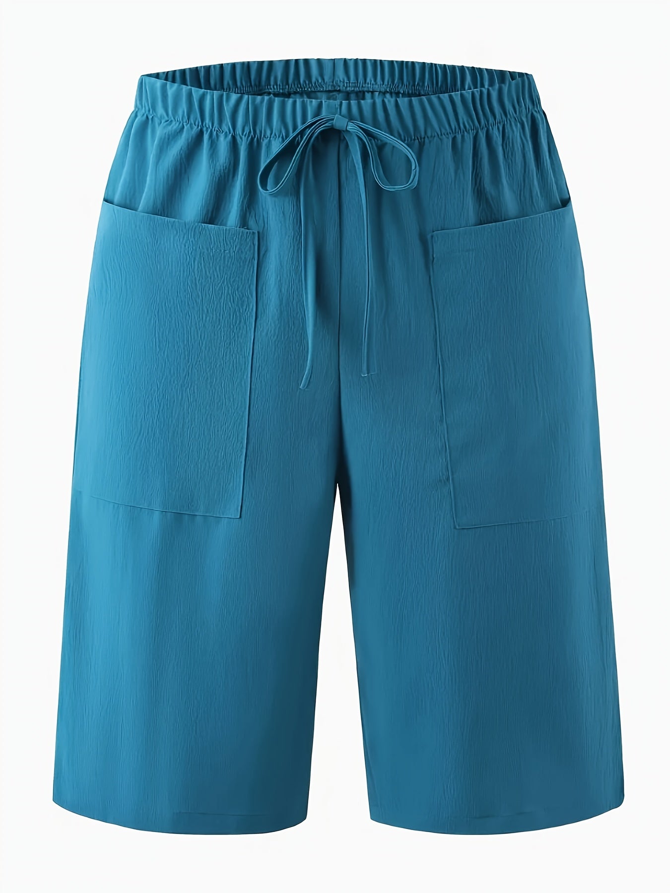 Women's Plus Size Casual Elastic Waist Drawstring Shorts Lightweight Polyester Spandex