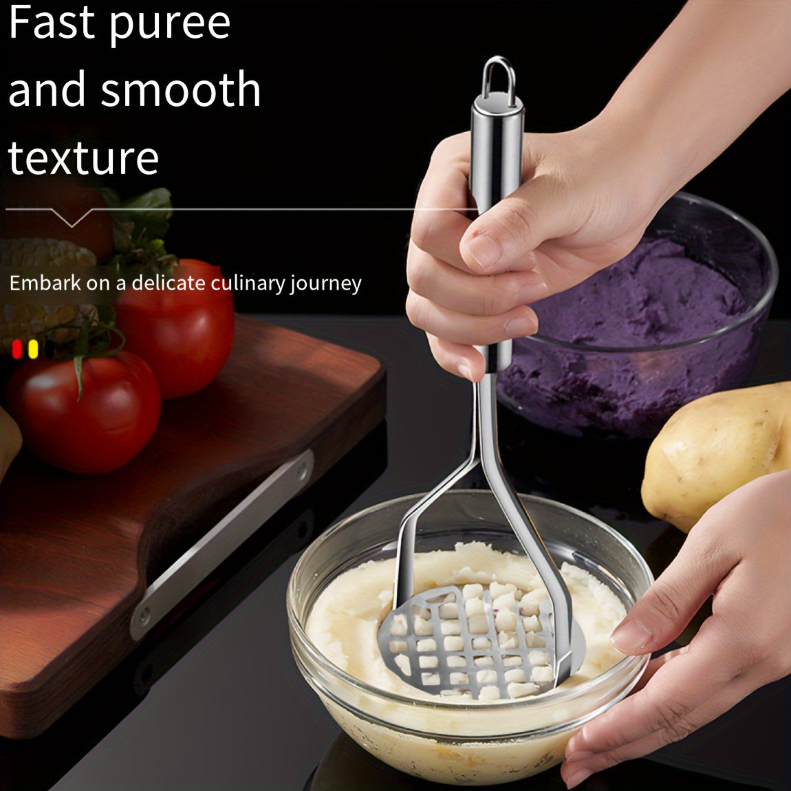 Stainless Steel Potato Masher Manual Food Press for Mashed Potatoes Kitchen Tool