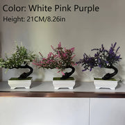 Uy dekoratsiyasi va tadbirlar uchun oq potda sun'iy bonsai daraxti