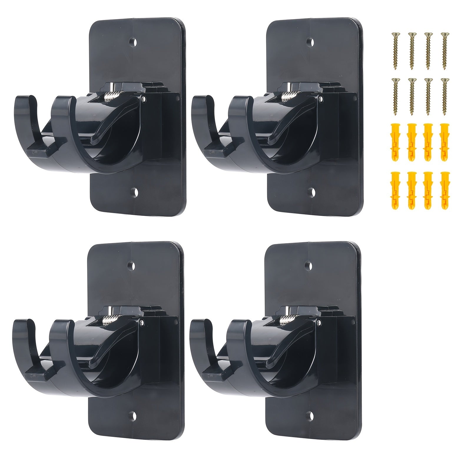 Self-Adhesive Curtain Pole Brackets 40mm Diameter Pack of 4 with Screws