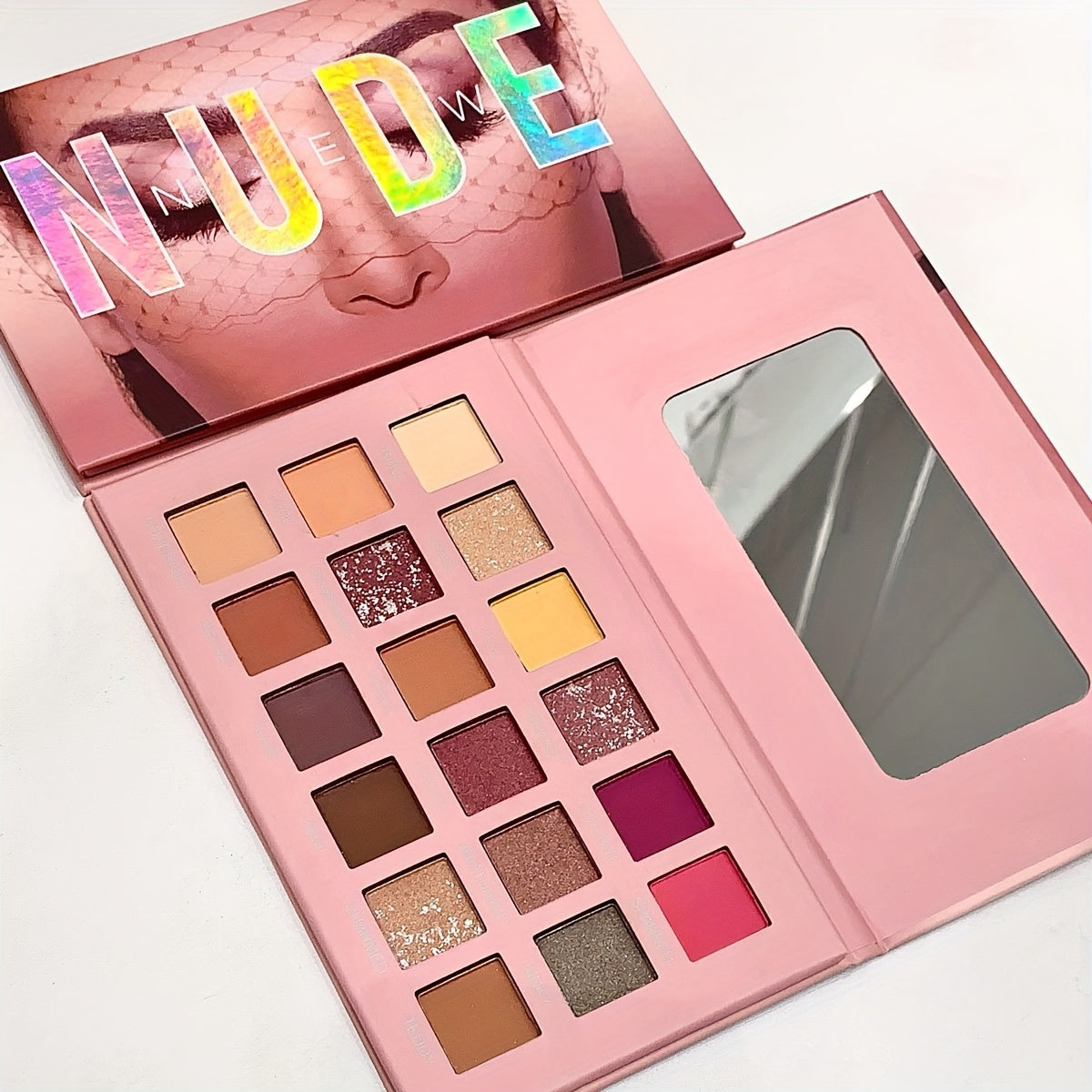 18-Color Desert Rose Eyeshadow Palette with Matte Shimmery Finishes for Festivals and Parties