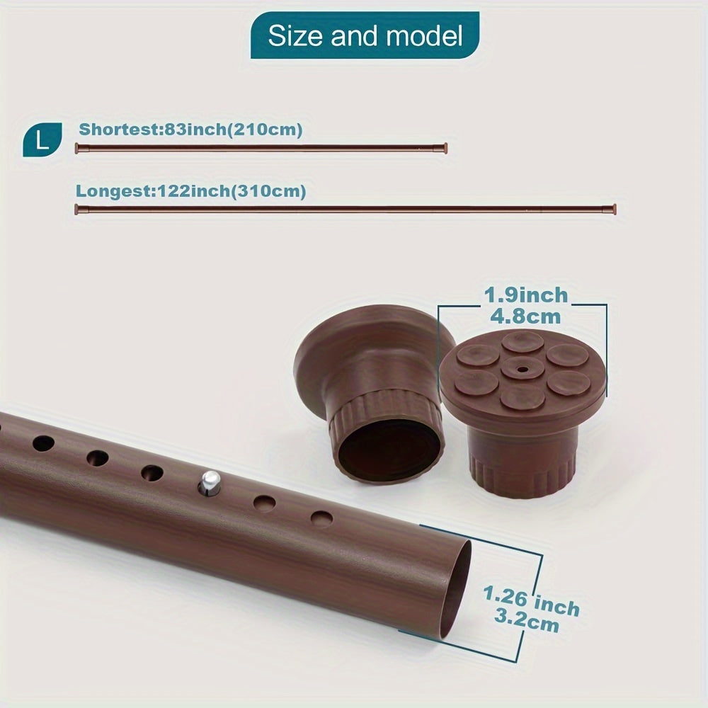 Adjustable Bathroom Partition Spring Rod Black White Brown No Drill Room Divider Shower Curtain