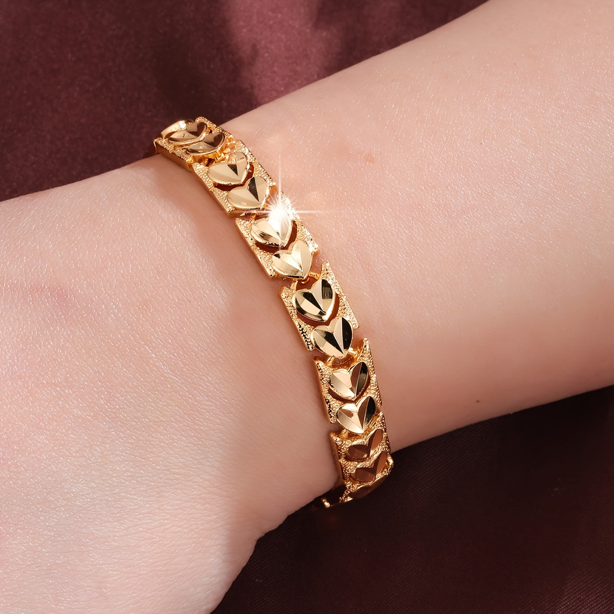 Girls Heart Bracelet with Middle Eastern-Inspired Design and Tempered Style