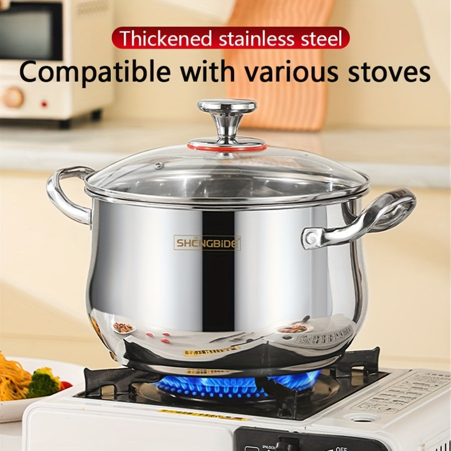 8-Piece Stainless Steel Cookware Set with Lids for Soup, Pasta, and Seafood