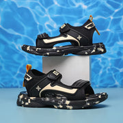 Детские легкие клетчатые сандалии с регулируемыми ремешками для пляжа и повседневной носки