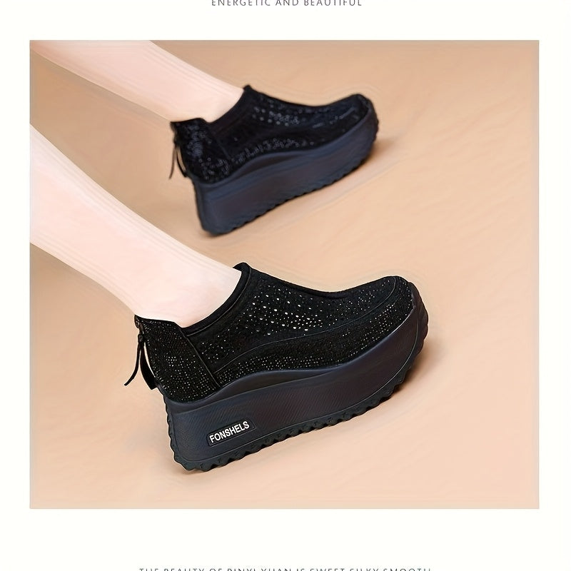 Women's Breathable Mesh Roman Shoes with Cushioned Sole Summer Platform