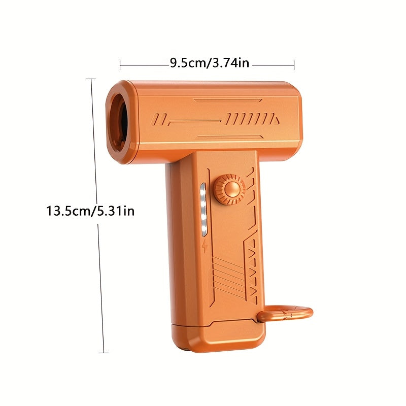 Mini Portable Turbo Fan with LED Light Dual Nozzles High-Speed Dust Removal for Home Office Car Camping