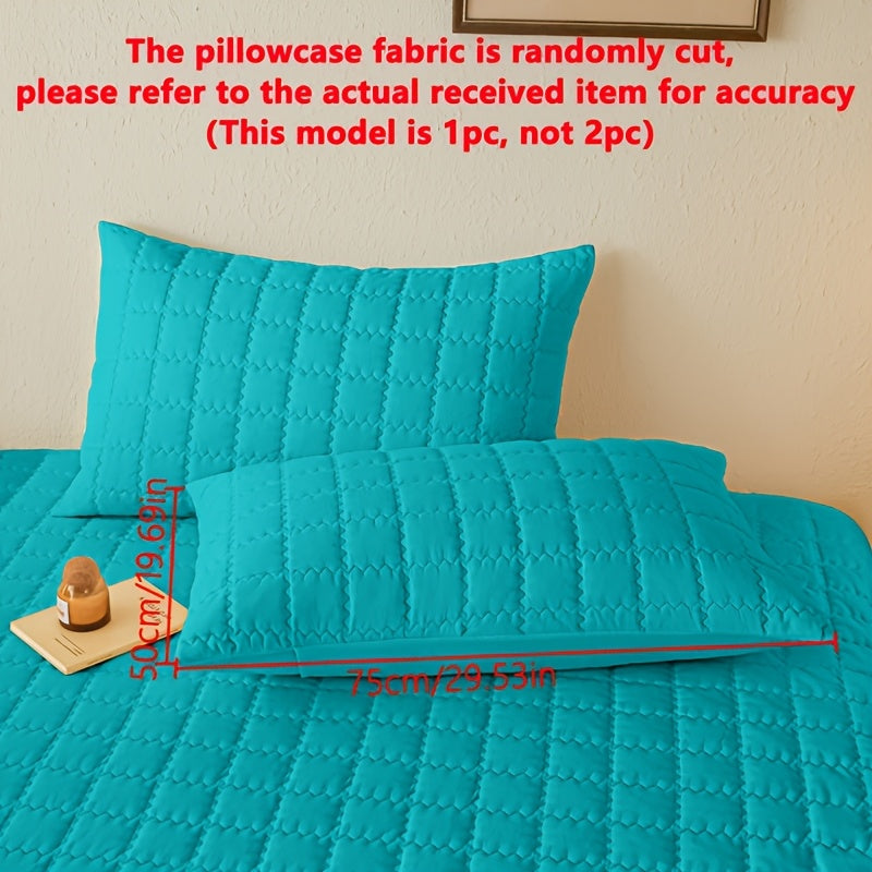 Square Pattern Waterproof Pillowcase Soft Breathable Skin-Friendly Bedroom Decor