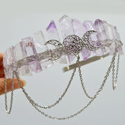 Crystal Quartz Crown Headband for Boho Weddings Festivals and Photoshoots