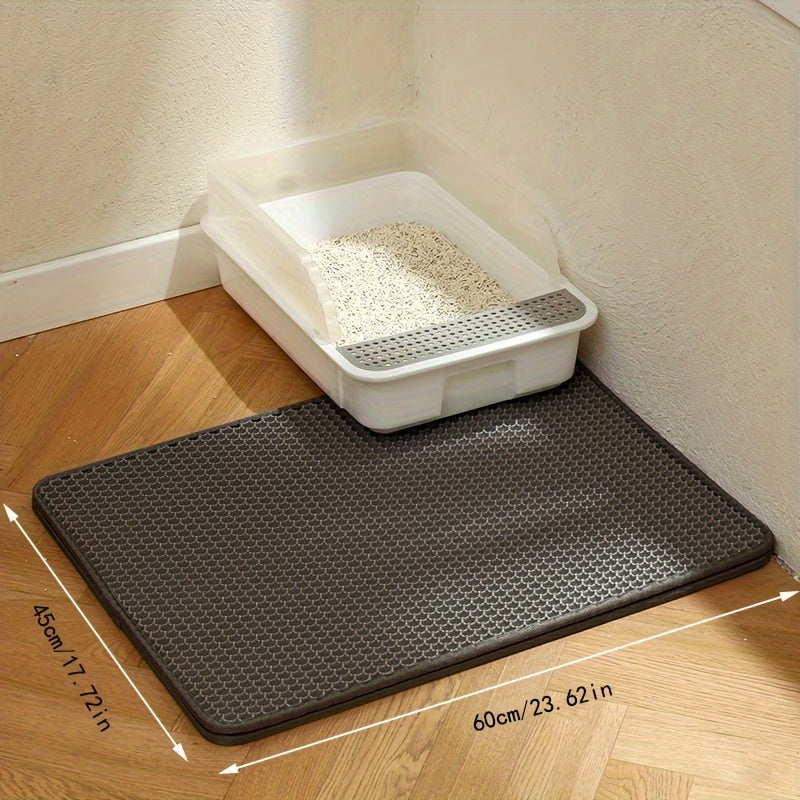Large Dual-Layer EVA Cat Litter Mat for Easy Cleanup and Splash Prevention