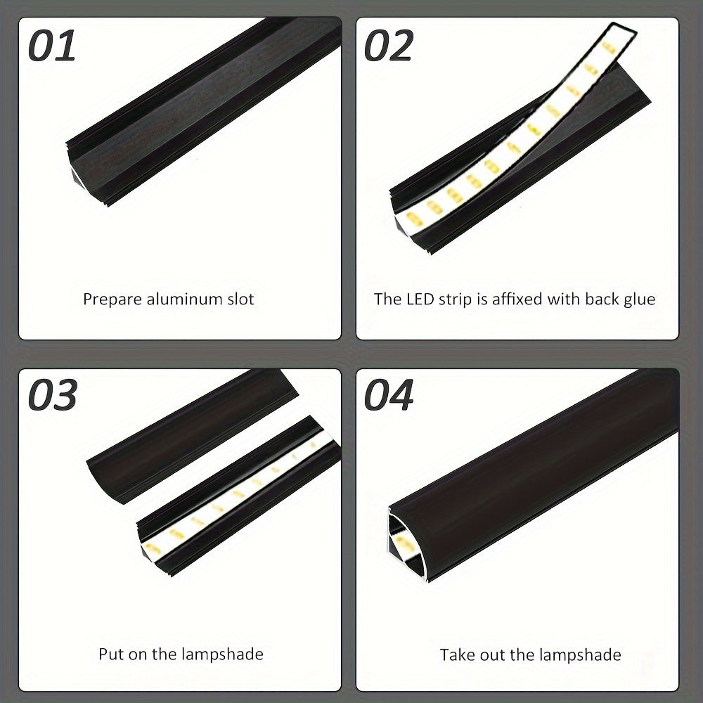 12-Pack LED Channel System with Cover for 10mm and 12mm Strip Lights Includes Diffuser and Hardware