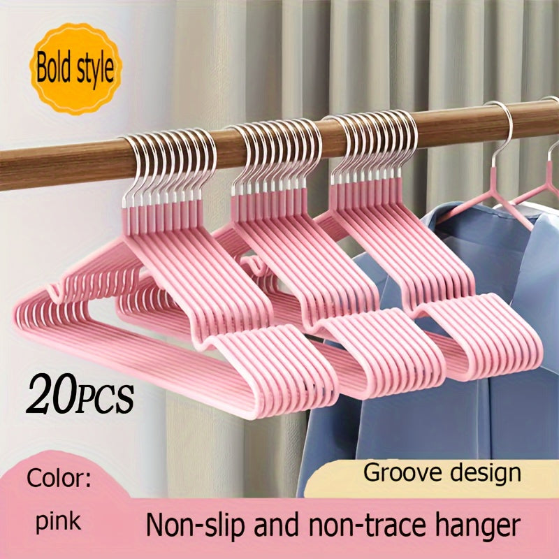 Set of 20 Heavy Duty Metal Hangers Non-Slip for Coats Suits Dresses