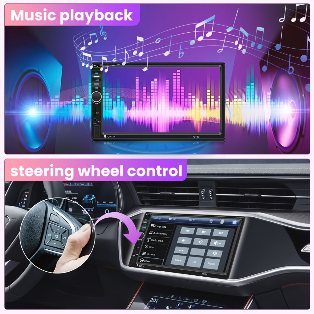 Car Multimedia Player 17.78cm 2Din Car Stereo System Wireless Mirror Link FM