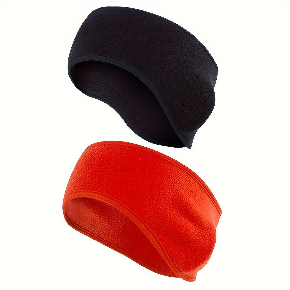 Stretchable Polyester Ear Warmer Headband for Women Windproof Ear Flaps 2-Pack