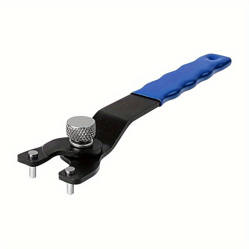1Pc High-Carbon Steel Adjustable Angle Grinder Wrench Blue Handle