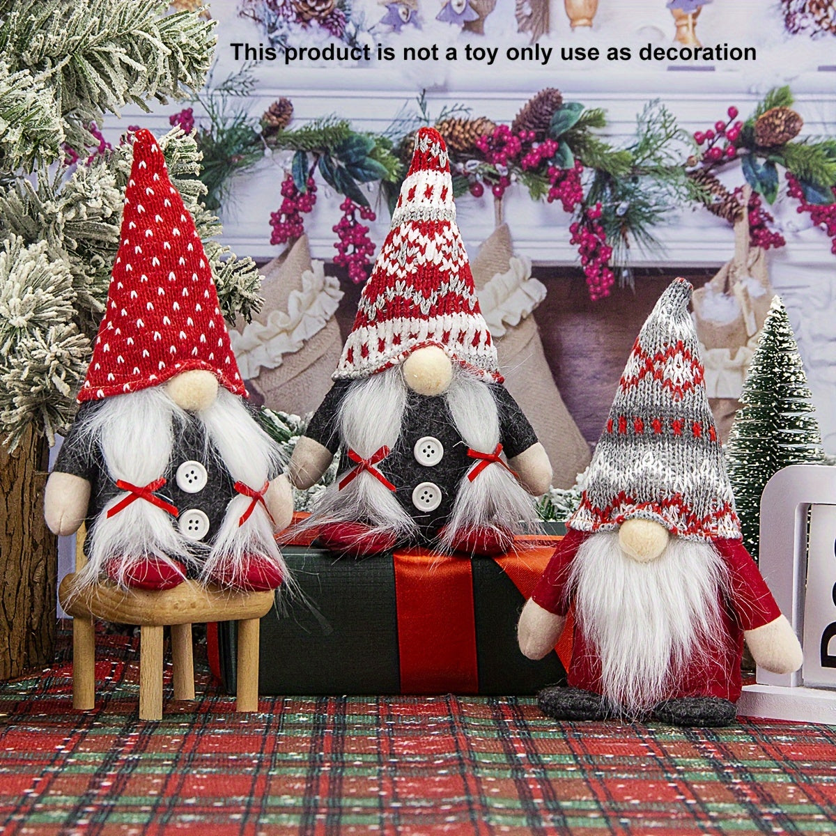 Adorno de gnomo nórdico sin rostro para árbol y decoración del hogar