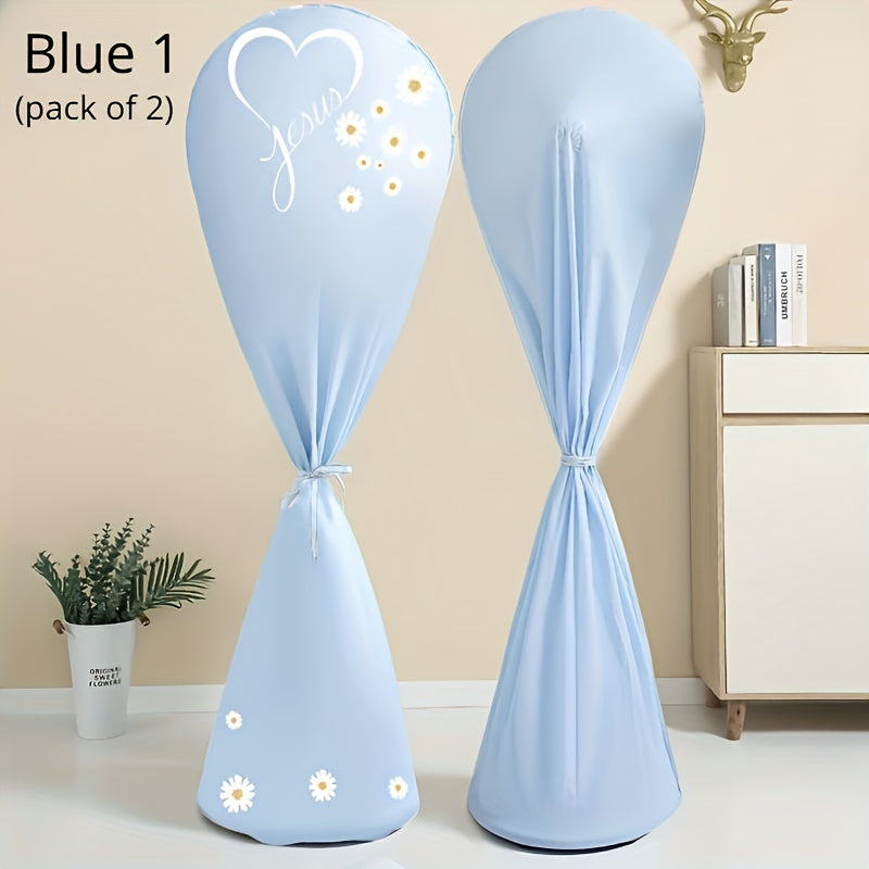 Set of 2 Plastic Fan Dust Covers Reusable Washable Home Office Hotel