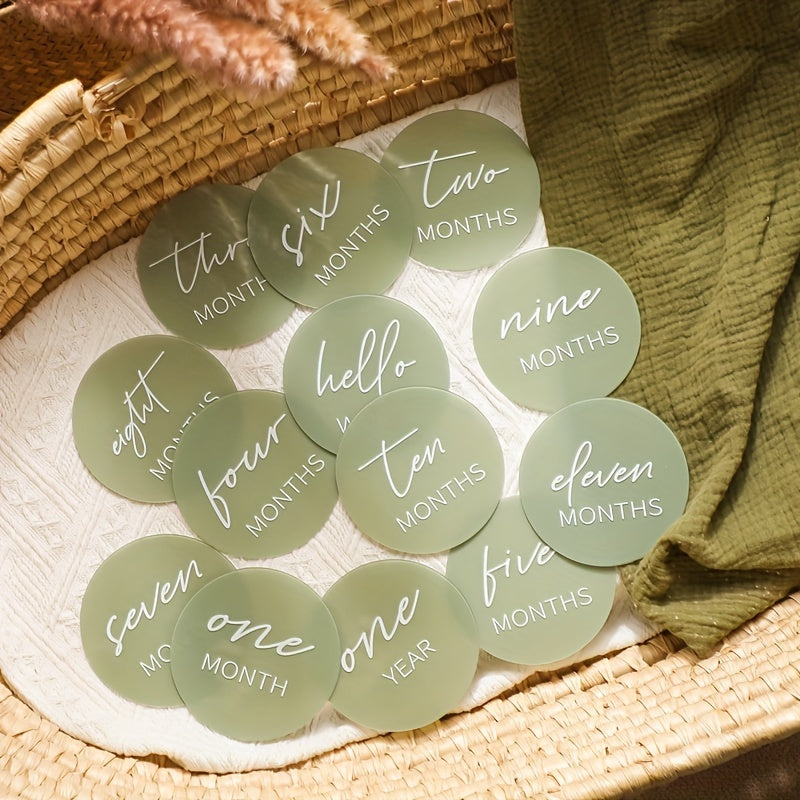 Acrylic Milestone Cards for Birth and Growth Records Set for Photography