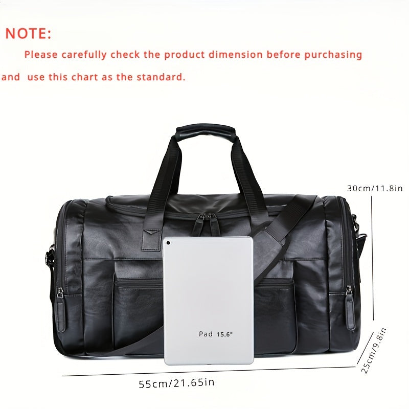 Men's Business Travel Duffel Bag Large Capacity Korean Style Black Coffee Non-Washable