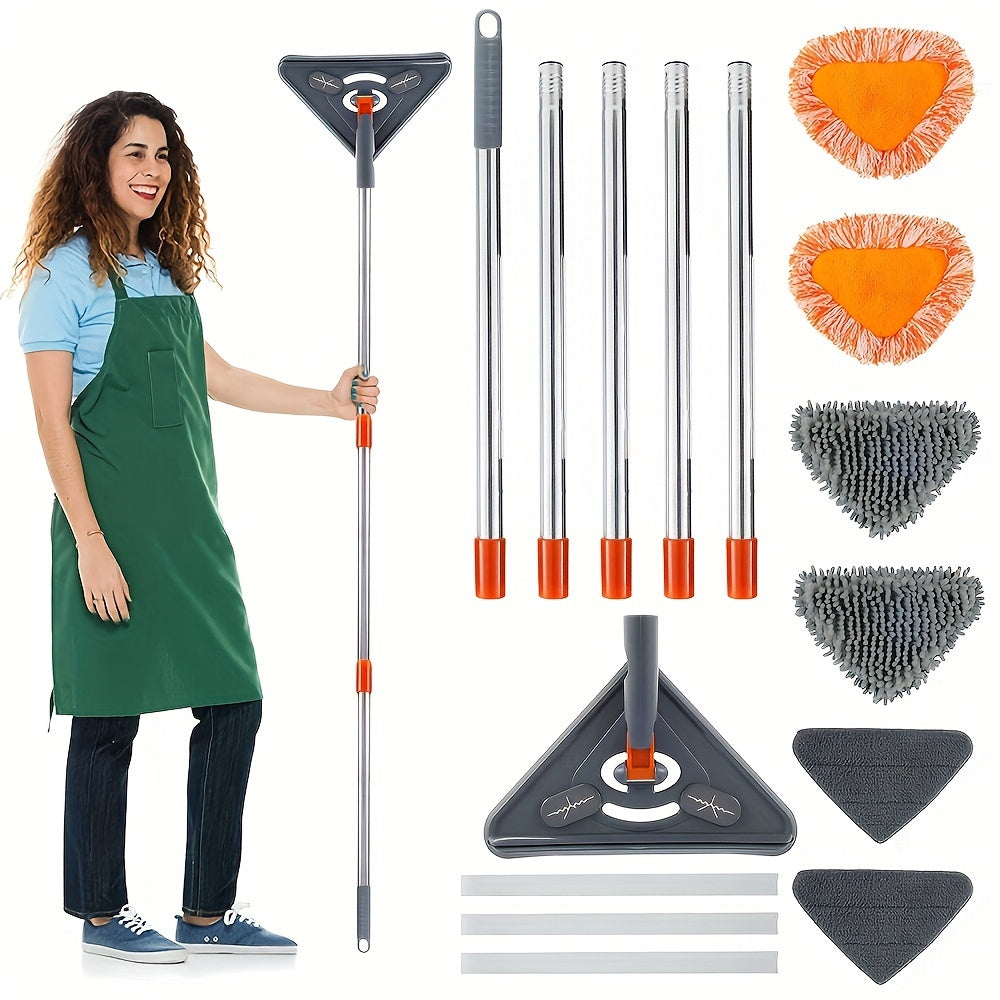 215,9 см Стена Очиститель Швабра с регулируемой ручкой и 6 тряпками для очистки потолка и стен