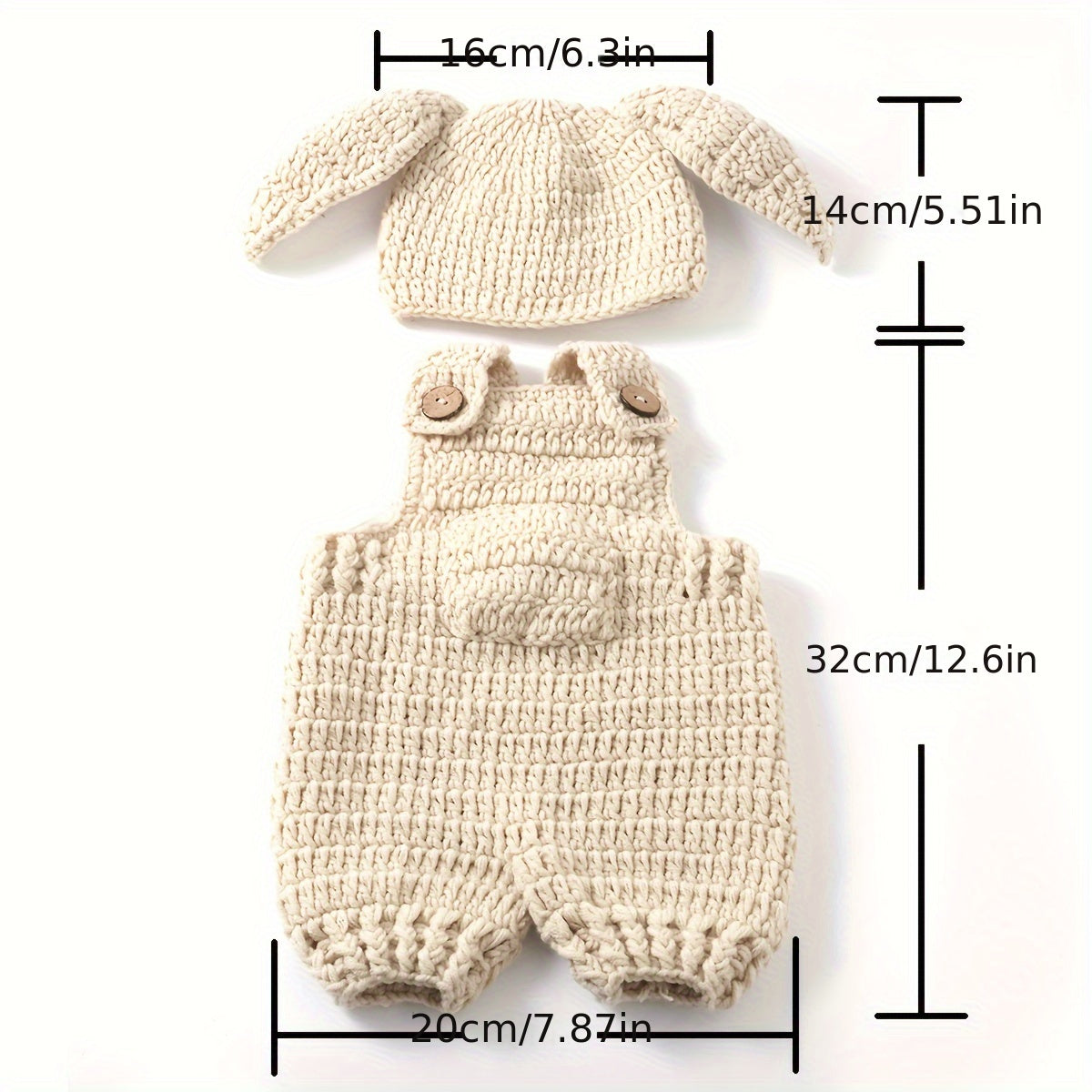 Baby Overalls for Photography Three-Piece Carrot Bunny Costume for Crawling and Dress Up