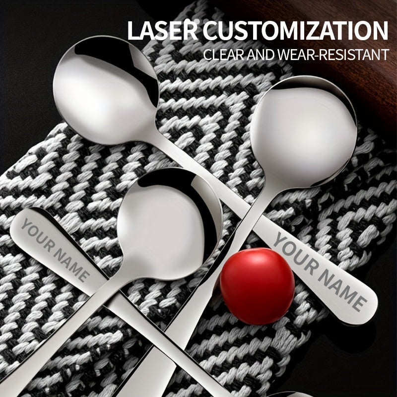 Cuchara de acero inoxidable personalizada con nombre para regalos y celebraciones
