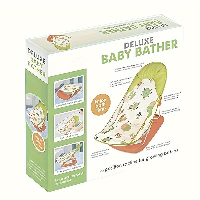 Baby Bath Bed Foldable with Spine Support Non-Slip Safe Bathing for Newborns