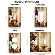 Декор для выключателя света в стиле фермерского дома с дизайном из бревенчатого дерева и звезд ферм для комнаты, кухни или ванной.