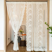 White Romantic Lace Sheer Curtain for Living Room Balcony and Door