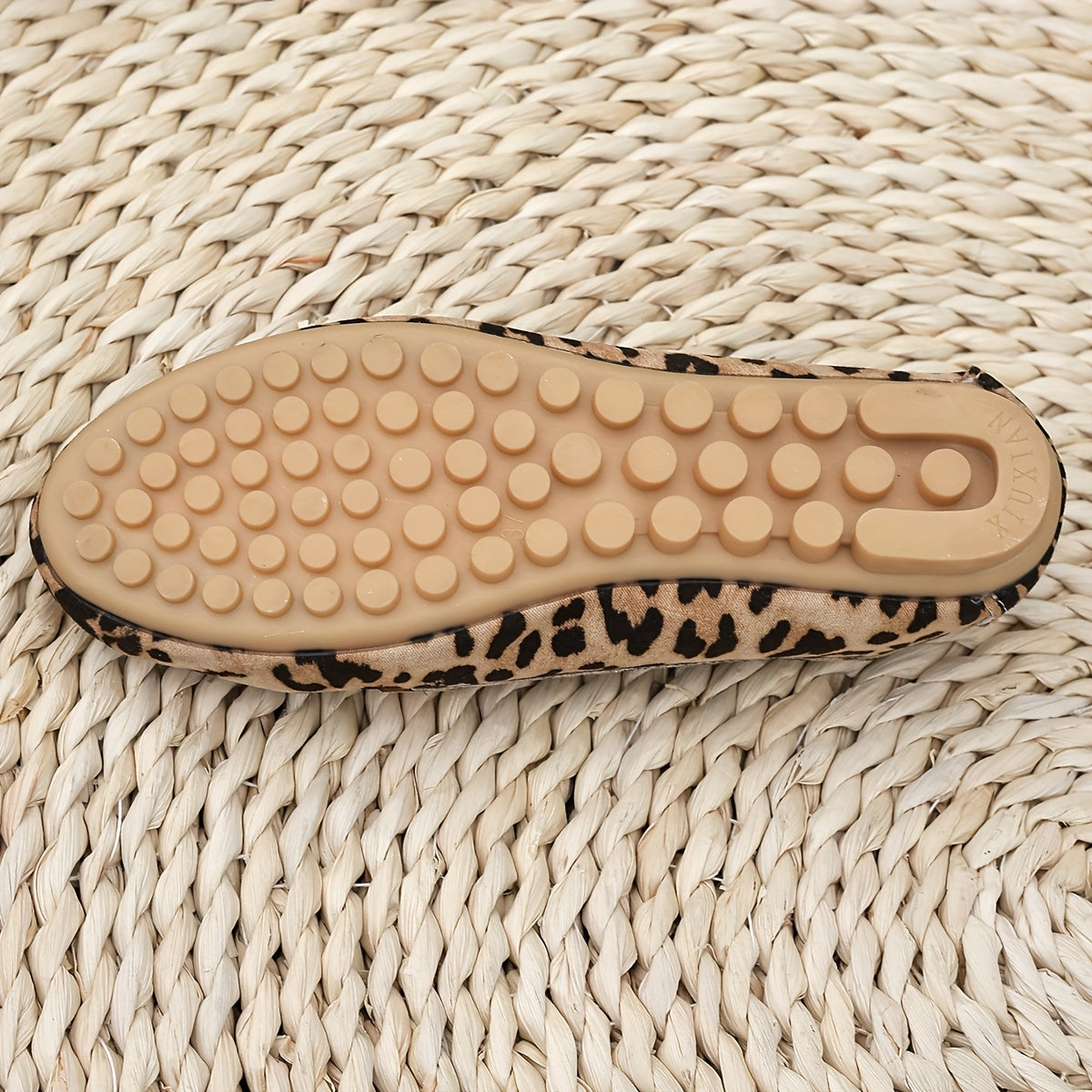 Women's Leopard Print Slip-On Loafers with Metallic Accents